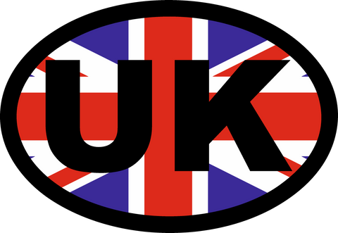 2 X GB or UK 150mm x 103mm  Oval UNION JACK BUMPER WINDOW VINYL DECAL STICKER