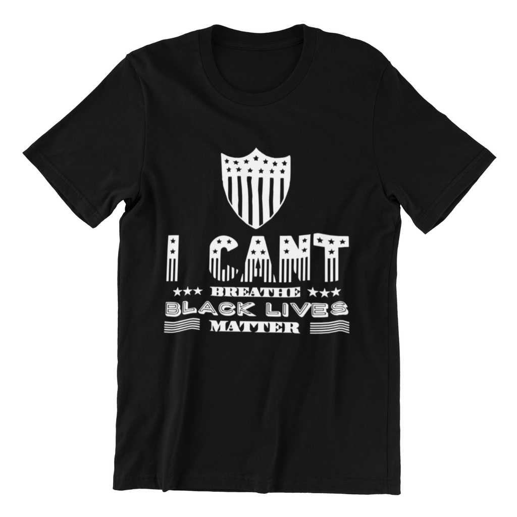 I Can't Breathe Black Lives Matter Mens Ladies Unisex Black T-shirt