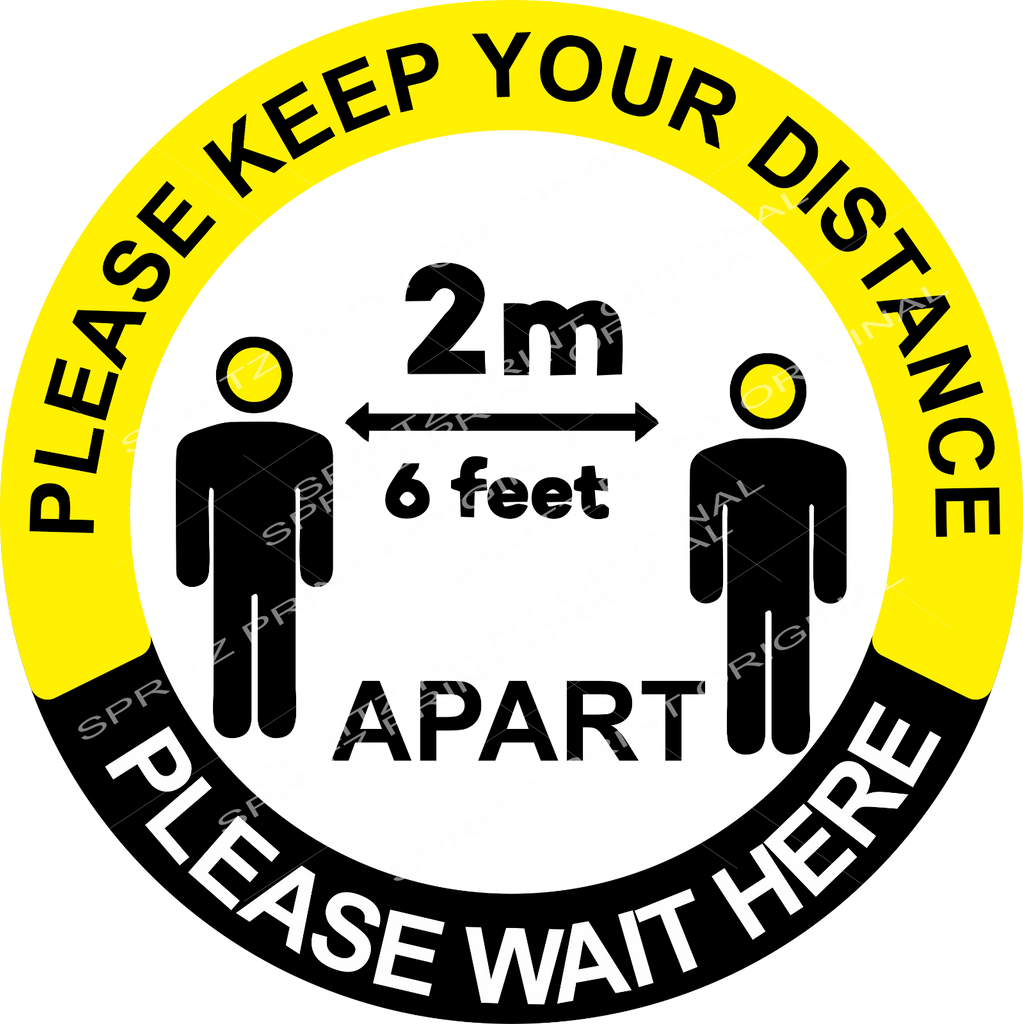 3x Keep Your Distance 2m Apart 6 Feet Wait Here Floor Wall Vinyl ANTI-SLIP