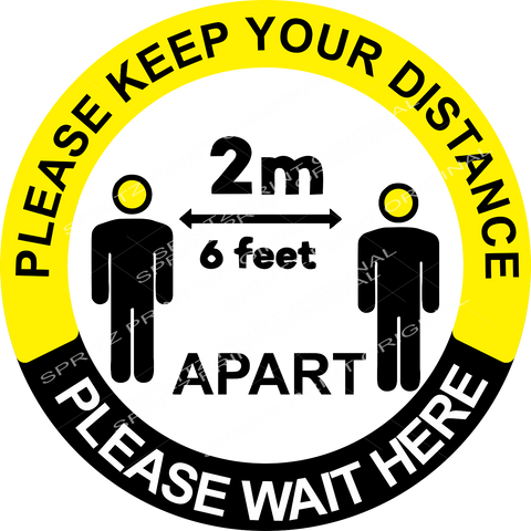 3x Keep Your Distance 2m Apart 6 Feet Wait Here Floor Wall Vinyl ANTI-SLIP