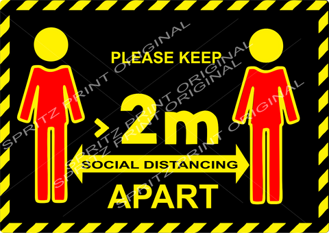 Please Keep 2m Apart Social Distancing Customise with your Logo or Colour