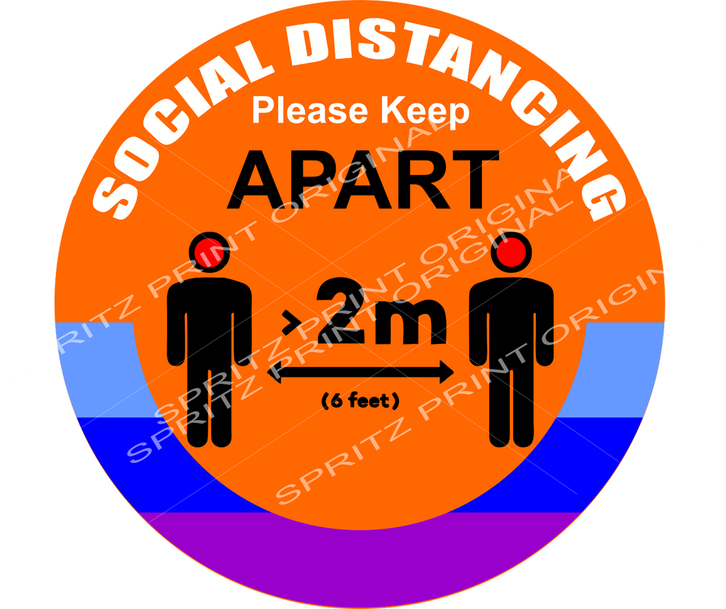 Social Distancing Please Keep 2m Apart Custom Colour