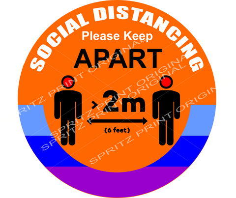 Social Distancing Please Keep 2m Apart Custom Colour