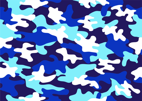 3 x A4/A3 Camouflage Arctic Cobalt Indigo Sticker- Vinyl Decal 102A