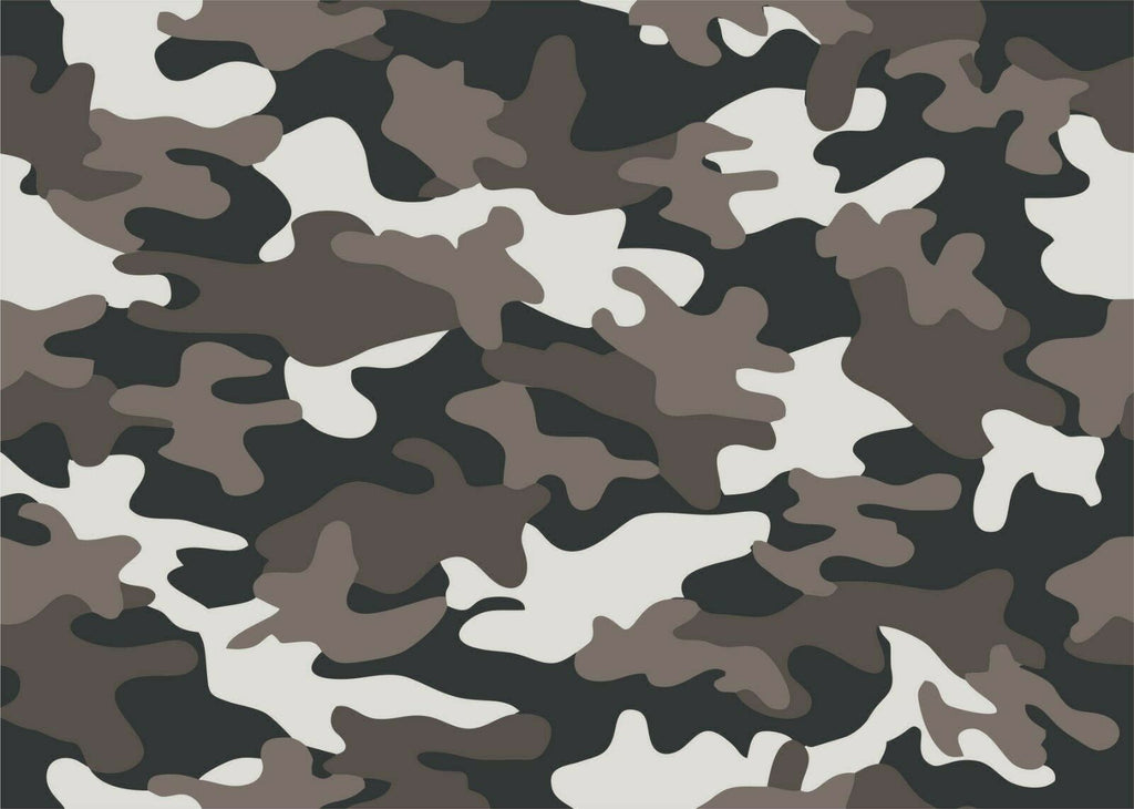 3 x A4/A3 Vinyl Camouflage Wrap Arctic Black White 101