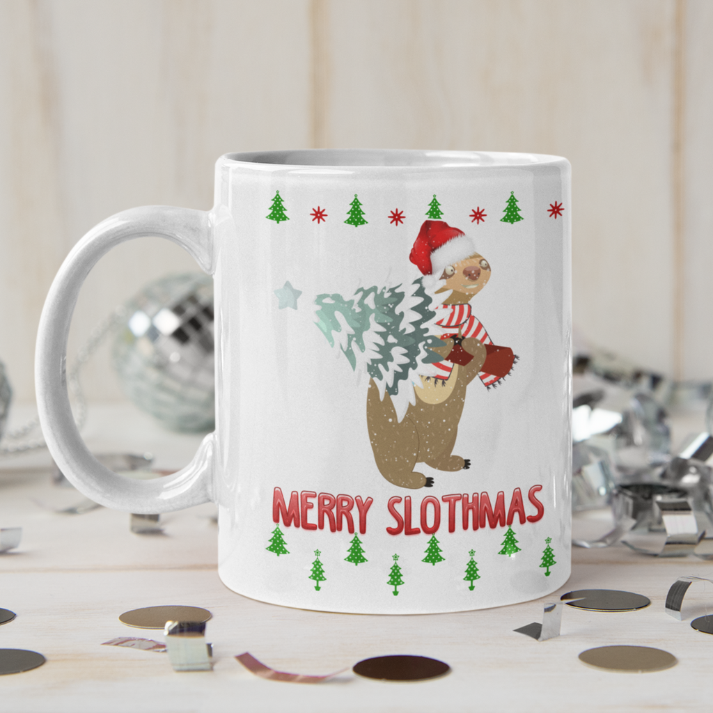 Christmas Merry Slothmas Tea Coffee Mug - Christmas Gift Idea